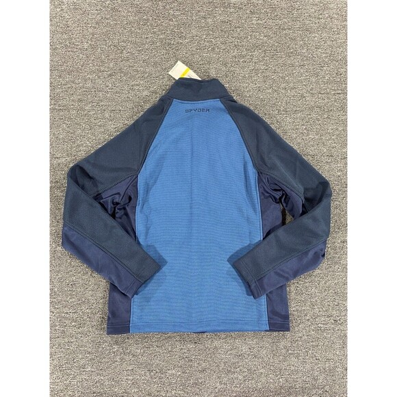 Spyder Jacket Mens Medium Blue Full Zip Long Sleeve Sweater Coat Marlin Fleece - Picture 2 of 16